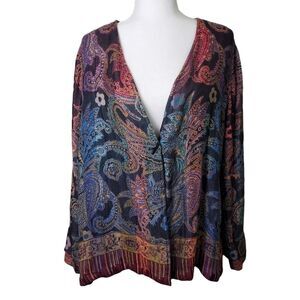Soft Surroundings Paloma Embroidered Jacket Size Medium